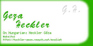 geza heckler business card
